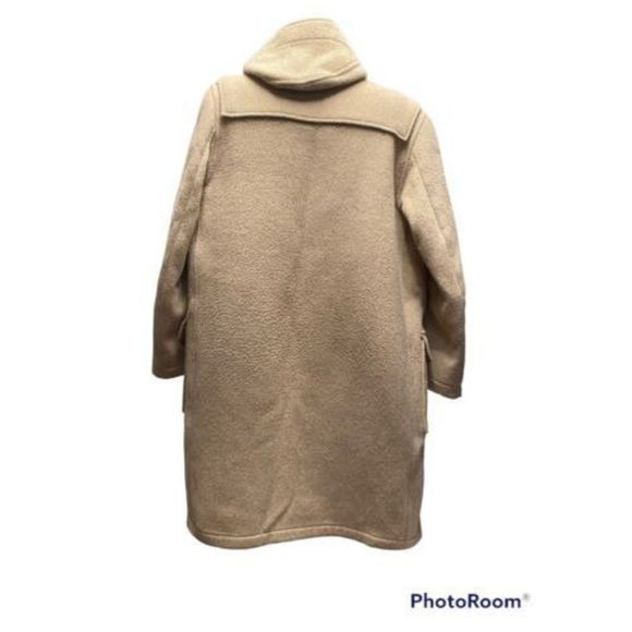 VTG Gloverall Wool Duffle Coat Tartan Lined Jacket Camel Size 42L Horn Toggle - Picture 4 of 9